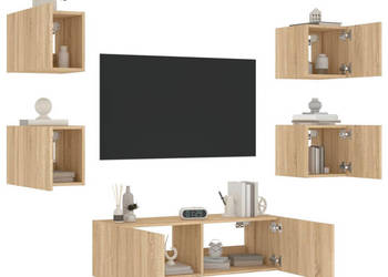5-cz. zestaw mebli TV z oświetleniem LED dąb sonoma WM-3216862