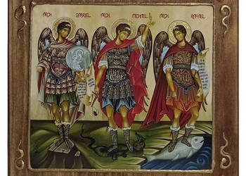 Archanioł Michał, Gabriel i Rafał  Obrazek na desce