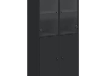 Szafka z drzwiczkami czarna 68x37x142 cm WM-3295865