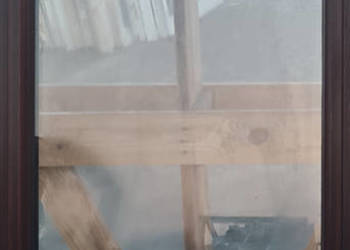 OKNA KacprzaK Witryna 63X127 FIX Używany PCV Plastikowy Mahoń