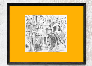 domy plakat 30x40, budynki obraz A3, uliczka rysunek 30x40,