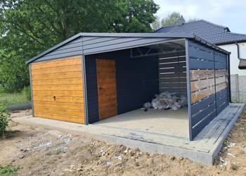 Garaż blaszany, wiata. WZMOCNIONY PROFILAMI. Producent. Cała POLSKA