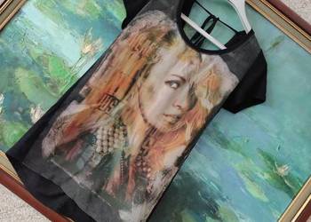 letnia zwiewna mgiełka tunika koszulka top bluzka t-shirt