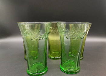 Kolekcjonerskie Szklanki Coca-Cola 5szt. Unikalny Zielony Kolor i Styl