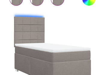 Łóżko kontynentalne z materacem taupe tkanina 90x200 cm WM-3292675