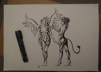 Rysunek: siostry 2 - cienk - blok t. A3 250 g/m