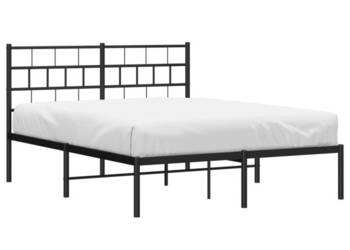 Łóżko Metalowe Czarne Rama Łóżka Ze Stelażem 120x200 cm WM-355657