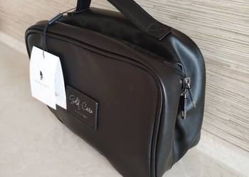 NOWA Kosmetyczka ze skóry ekologicznej pojemna 26 x 14 x 20 CZARNA Wysyłam