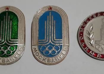 odznaki 3 szt. Olimpiada Moskwa 1980 Rosja ZSRR (4)