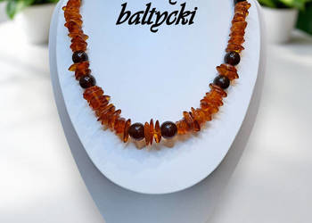 Korale bursztyn bałtycki sieczka koniakowa, kulki wiśniowe #392 Korale bursztyn bałtycki sieczka koniakowa, kulki wiśniowe #392