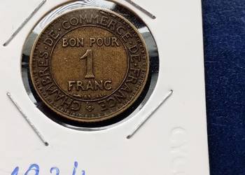 Stare monety 1 frank 1924 Francja