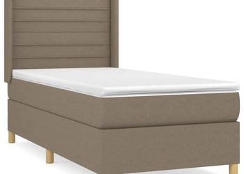 Łóżko kontynentalne z materacem taupe tkanina 90x190 cm WM-3132037