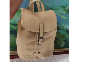 plecak sportowy miejski ze skóry beżowy nude torba worek shopper