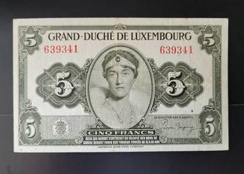 B74) LUXEMBURG - 5 Franków - 1944 r.
