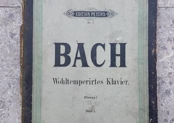 Stara książka nuty na fortepian JS Bach Czerny przedwojenna z podpisem