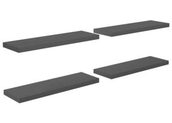 Półki ścienne 4 szt wysoki połysk szare 80x235x38 cm MDF WM-323795
