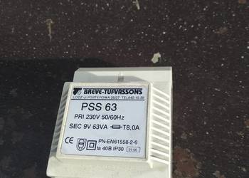 Transformator na szynę 230/9V  63VA