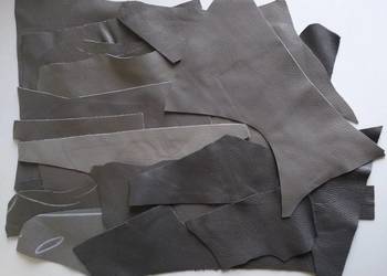 Skóra (564 g) Licowa Włoska średnie i małe kawałki Szary Stalowy