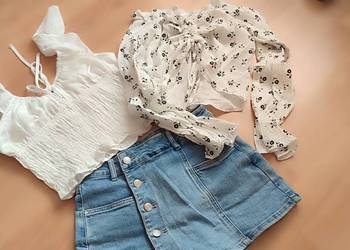 Zestaw spódnico-spodenki + bluzka + hiszpanka NOWE bez metki