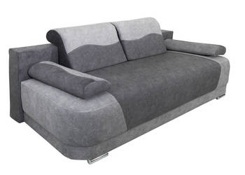 Kanapa Tapicerowana Jasnoszara z Zaokrąglonymi Bokami VENUS