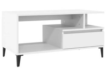 Stolik kawowy biały 90x49x45 cm materiał drewnopochodny WM-819620