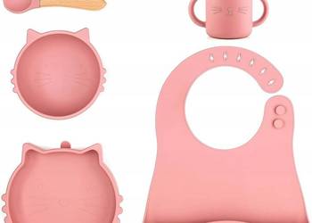 Zestaw naczyń silikon dla dziecka do karmienka