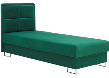 Łóżko Hotelowe Kontynentalne Tapicerowane Zielone Pojedyncze