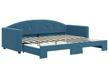 Sofa rozsuwana niebieska aksamit 90x200 cm WM-3197300