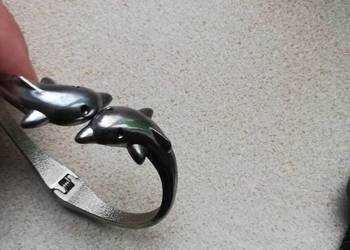 Bransoletka  na rękę dwa delfin srebro.