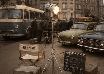 Lampa PRL filmowa Vintage loft stojąca