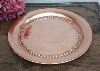 Mała ozdobna miedziana patera miedziany talerz użytkowy