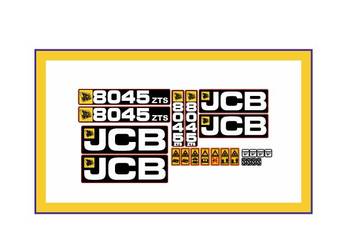 Naklejki JCB ZTS 8045 Zestaw Nalepki minikoparka