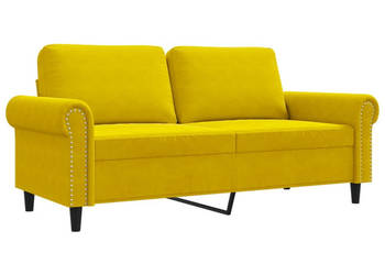 Sofa 2-osobowa żółta 140 cm tapicerowana aksamitem WM-359535