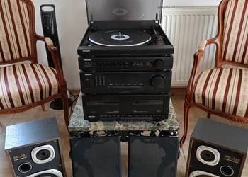 Wieża PHILIPS z Gramofonem i Kolumnami Vintage