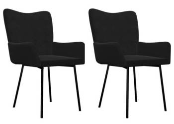 Krzesła stołowe 2 szt. czarne obite aksamitem WM-344804