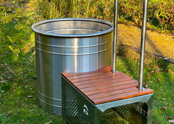 Beczka do morsowania ze stali nierdzewnej - zimowa kąpiel - 90x90