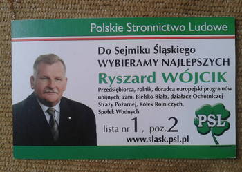 KALENDARZYK LISTKOWY 2007 ROK - RYSZARD WÓJCIK Z PSL