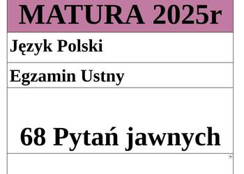 Pytania jawne 68 fiszek Matura ustna 2025 Język polski