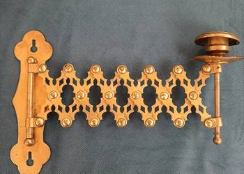 Stary mosiężny świecznik nożycowy