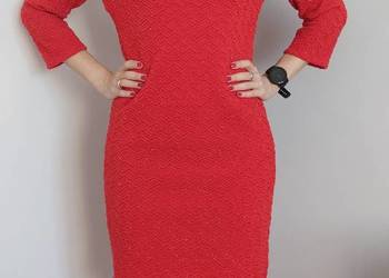 czerwona sukienka, zimowa, stan idealny, S/M, Boże Narodzenie, święta