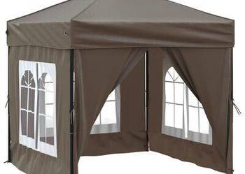 vidaXL Składany namiot imprezowy ze ściankami, taupe, 2x2 m(sku93505)