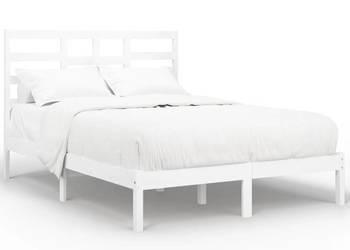 Rama łóżka biała lite drewno 140x190 cm WM-3105776