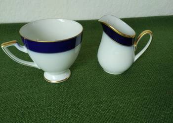 Mlecznik i filiżanka  kobaltowa porcelana
