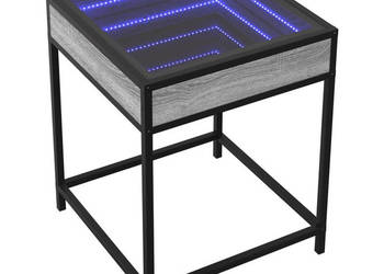 Stolik kawowy z LED Infinity szary dąb sonoma 40x40x51 cm WM-3284094