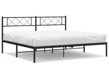 Łóżko Metalowe Czarne Rama Łóżka Ze Stelażem 183x213 cm WM-372282