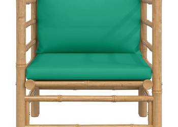vidaXL Sofa ogrodowa z zielonymi poduszkami, bambusowa(SKU:362296)