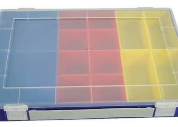 Kasetka asortymentowa, 335x225x55 mm, niebieska polipropylenowa, 14 przegr…