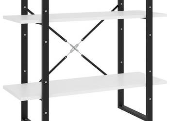 2-poziomowy regał na książki biały 80x30x70 cm WM-806447