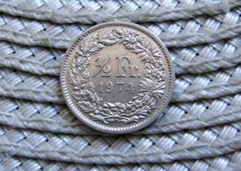 Szwajcaria 1/2 Franka 1974r