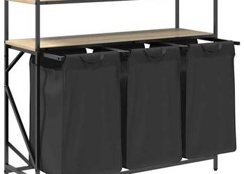 vidaXL Kosz na pranie 3 przegrody z półkam(SKU:859081)